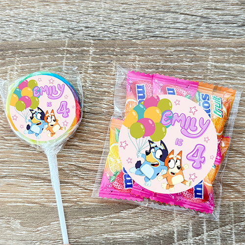 Personalised Bluey Party Stickers